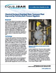Customer Case Studey discussing use of Equilibar back pressure regulator to stabilize chemical dosing at the City of Tempe's water treatment plant