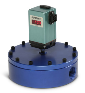 Electronic back pressure regulator pilot operated by a QPV