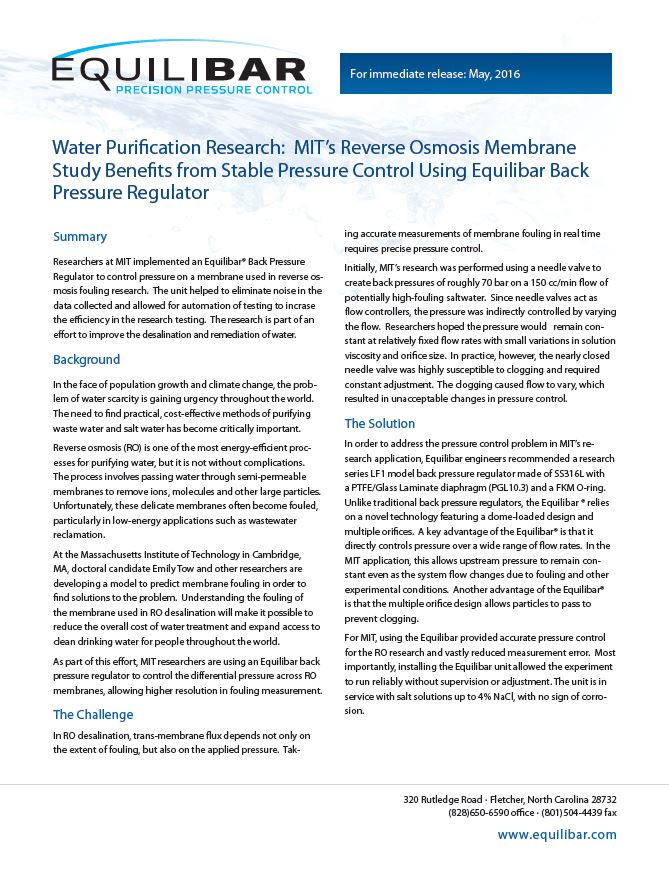 MIT case study on membrane fouling