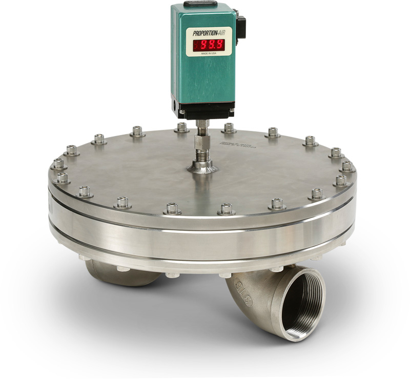 industrial back pressure regulator with electronic pilot