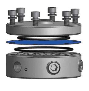 Exploded view of GS valve showing unique Equilibar design
