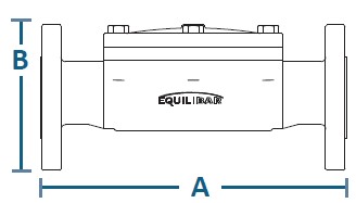 sketch of IC Series valve size for A and B